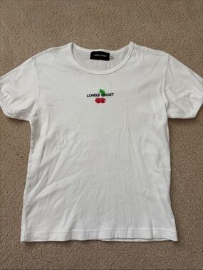 Lonely Ghost cherries baby tee